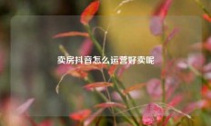 卖房抖音怎么运营好卖呢