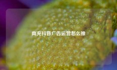 南充抖音广告运营怎么推