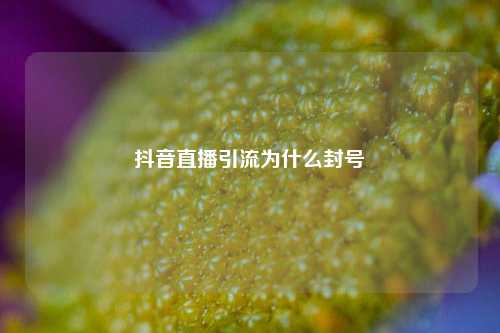 抖音直播引流为什么封号
