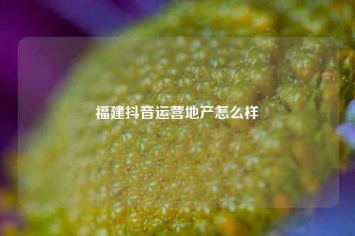 福建抖音运营地产怎么样